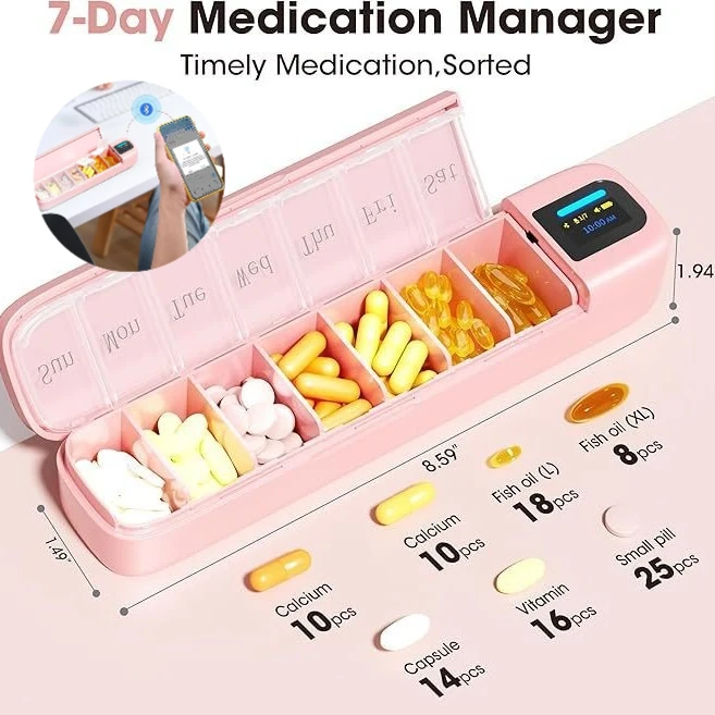 

Multifunctional Intelligent Electronic Medicine Box, Seven Days A Week, Multi-functional Portable Timed Alarm Clock Reminder