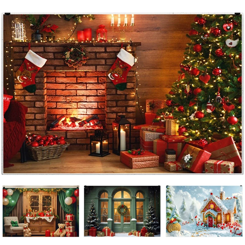 

2026 New Winter Pine Forest Snow Scenery Photography Backdrop Christmas Landscape Background for Kids Adult Photo Studio Props