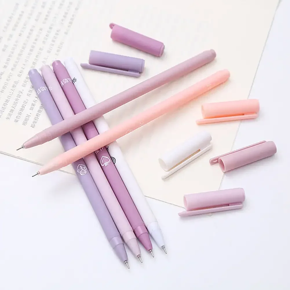 6 Piece/Box Cute Morandi Color Gel Pen Set 0.5mm Black Ink Creative Press Office Gift School Supplies Stationery Kawaii Pens