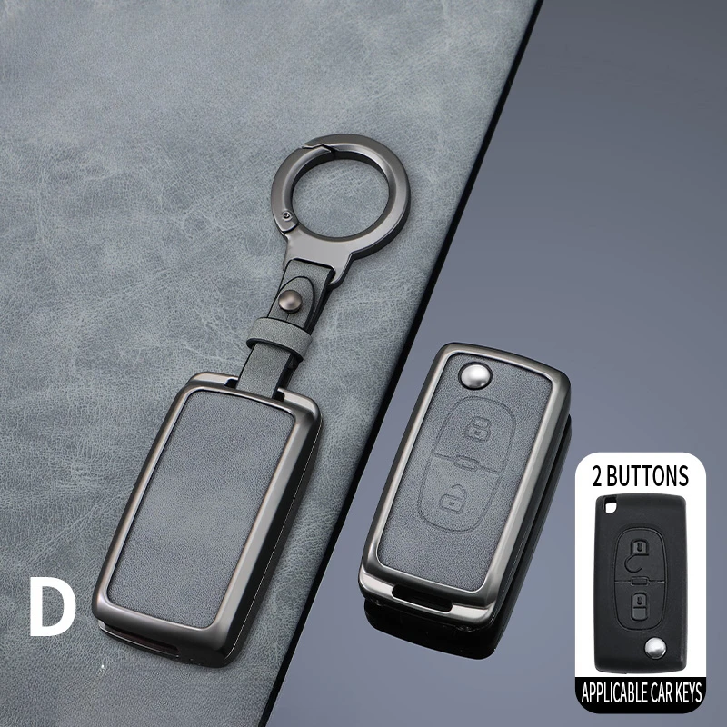 for Peugeot 107 207 307 308 407 607 3008 5008 for Citroen Xsara Picasso C5 C6 C8 Fashion Alloy Car Flip Key Case Cover Shell Fob