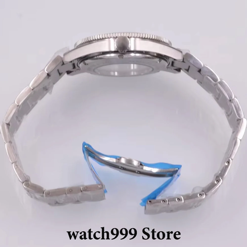 Boîtier de montre argenté 41mm, verre saphir, lunette en céramique, adapté au mouvement NH35 NH36 ETA2824 2836