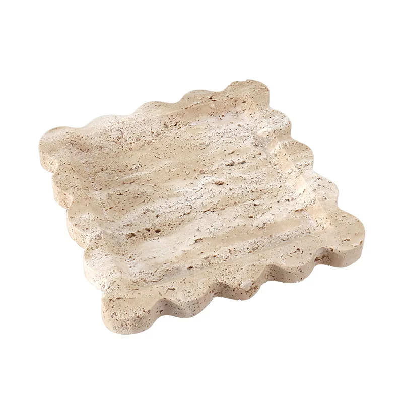 

Modern light luxury marble rectangular tray, home hotel vanity bathroom countertop jewelry necklace storage tray