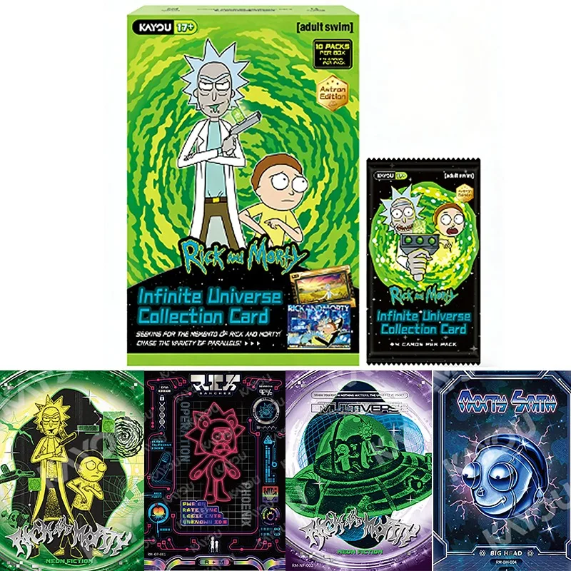 kayou-colecao-de-cartas-do-universo-infinito-rick-e-morty-edicao-astron-caixa-de-booster-1ª-edicao-brinquedo-genuino-de-anime