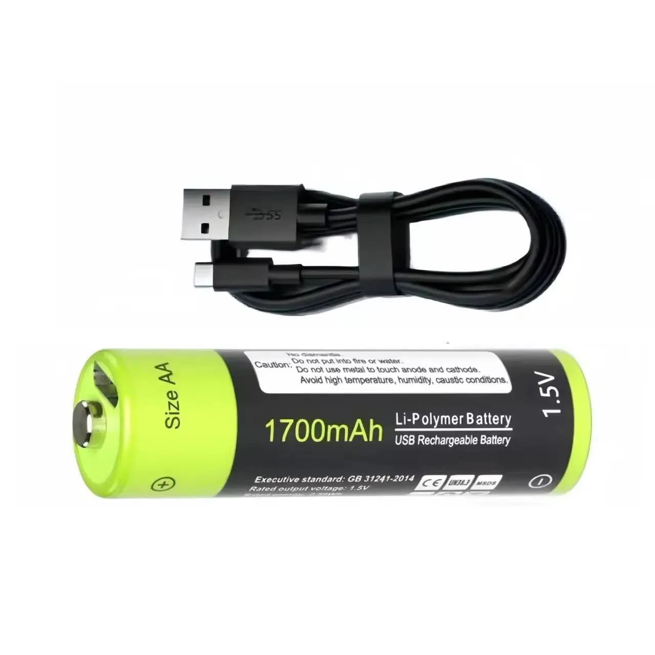 1 шт./лот, 1,5 В, аккумуляторная батарея типа АА, 1700 мАч, USB перезаряжаемая литий-полимерная батарея, мышь, камера, микрофон, батарея