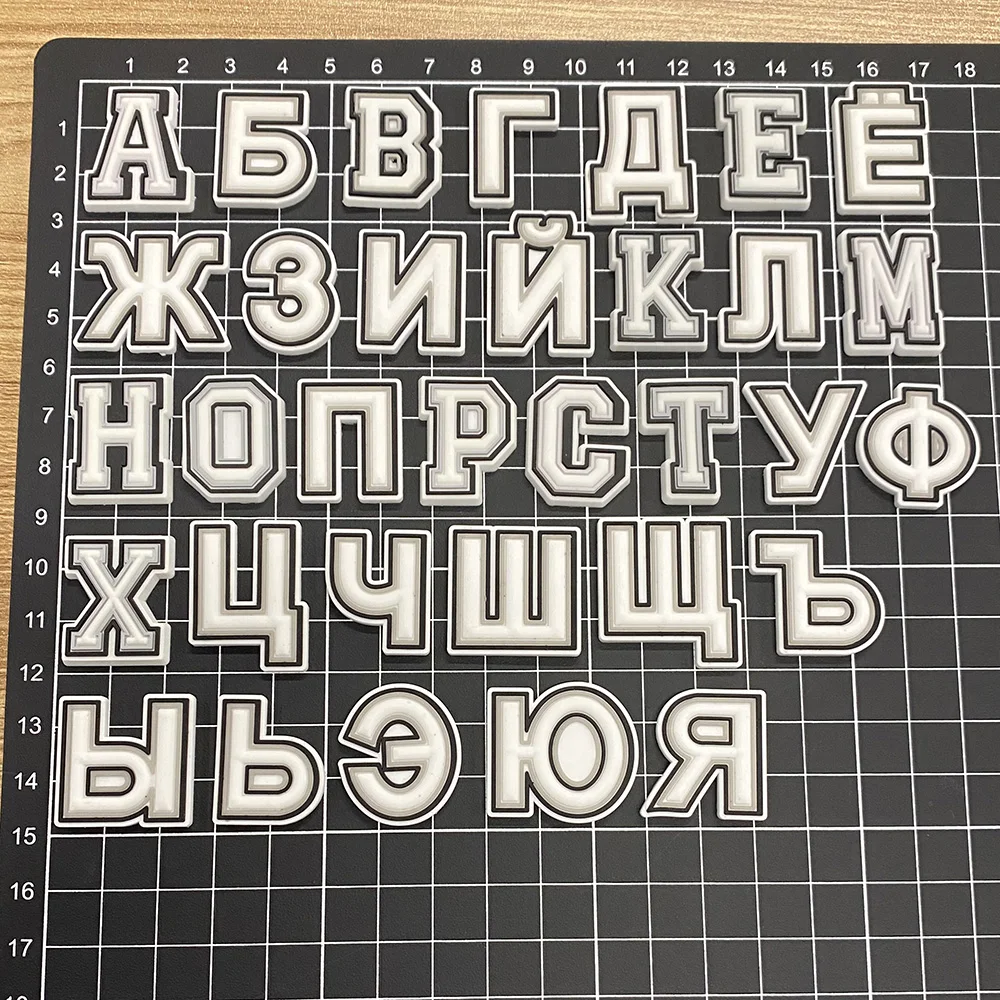 New Arrival 1/33Pcs Various Alphabet Kids PVC Shoe Charms Russian Letters Clog Buckle Decorations For Birthday Gifts