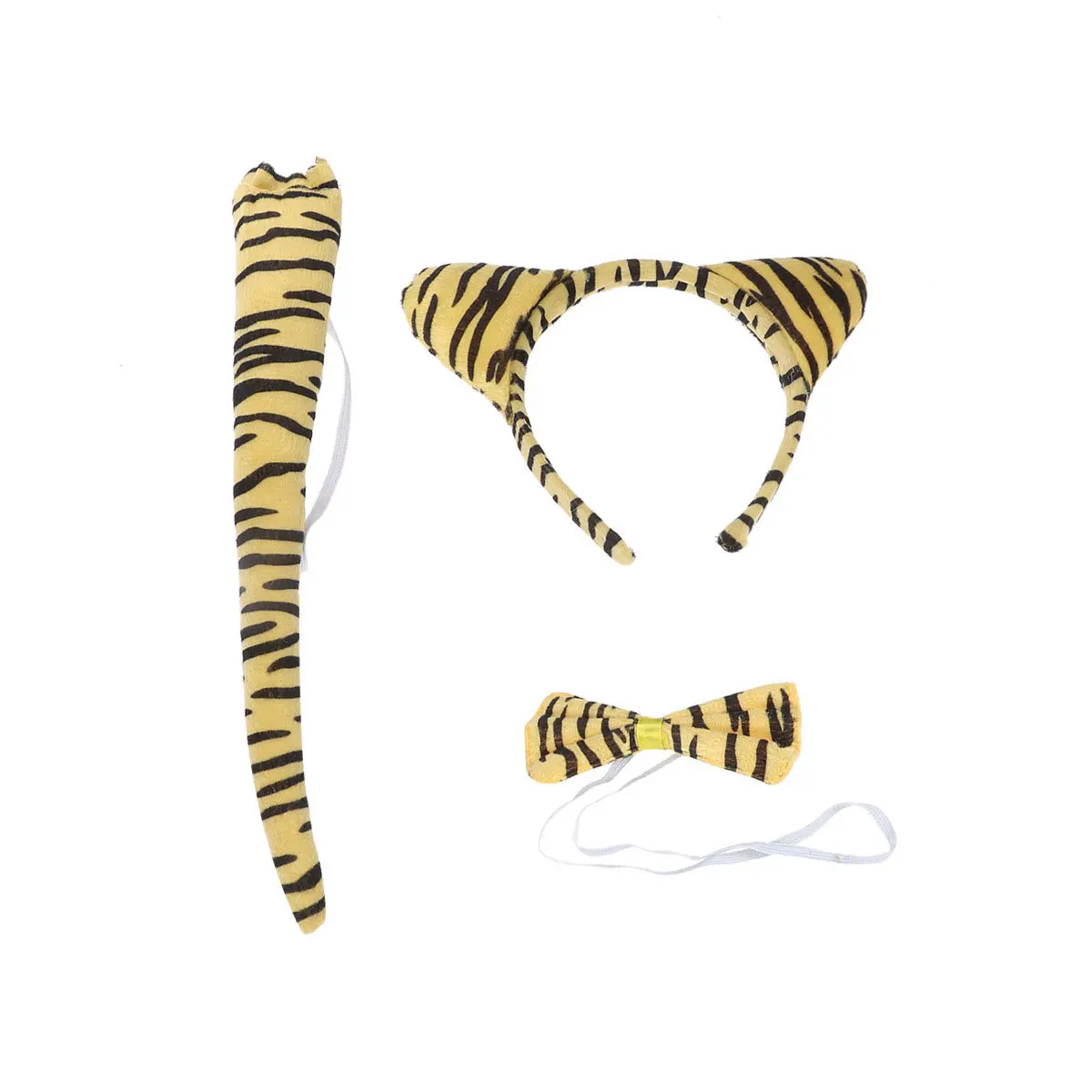 Tijger hoofdband stropdas staart kostuum accessoire set kinderen cosplay prop voor Halloween Party maskerades carnaval fancy dress