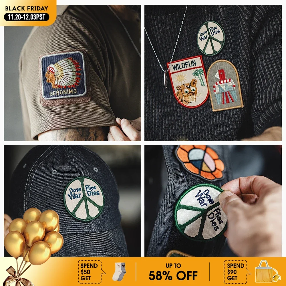 

Винтажные вышитые наклейки Maden, забавные значки с аппликацией, нагрудные булавки, универсальные украшения для курток, сумок