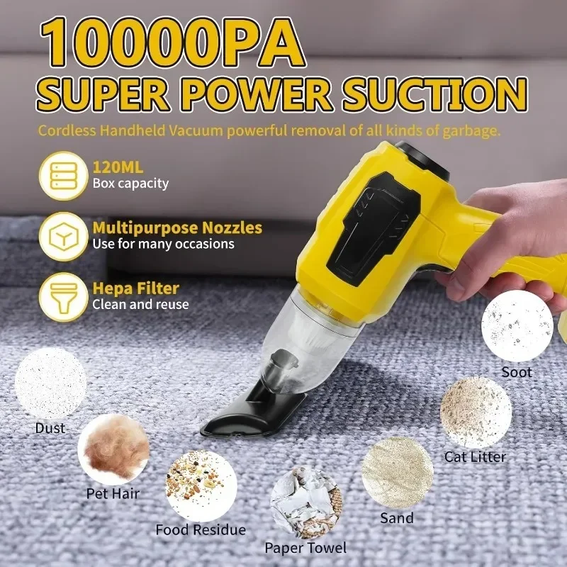 

НОВЫЙ портативный беспроводной пылесос для Makita/Dewalt/Milwaukee, ручной пылесос с аккумулятором 18 В, автомобильный домашний пылесос для волос домашних животных