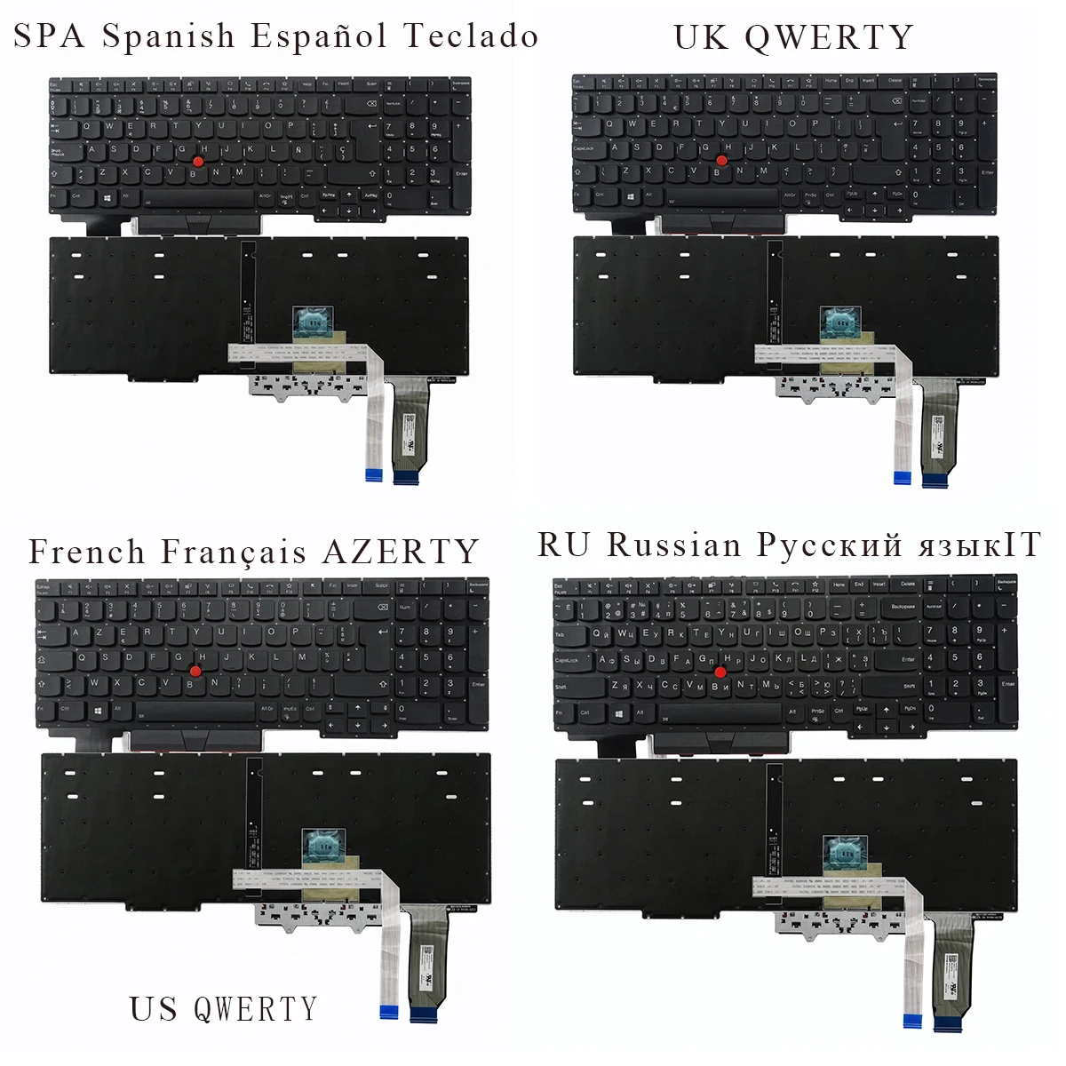 New French Spanish Russian UK US Keyboard for Lenovo ThinkPad R15 / E15 GEN2 GEN3 GEN4 BACKLIT , F10 with Telephone Printing
