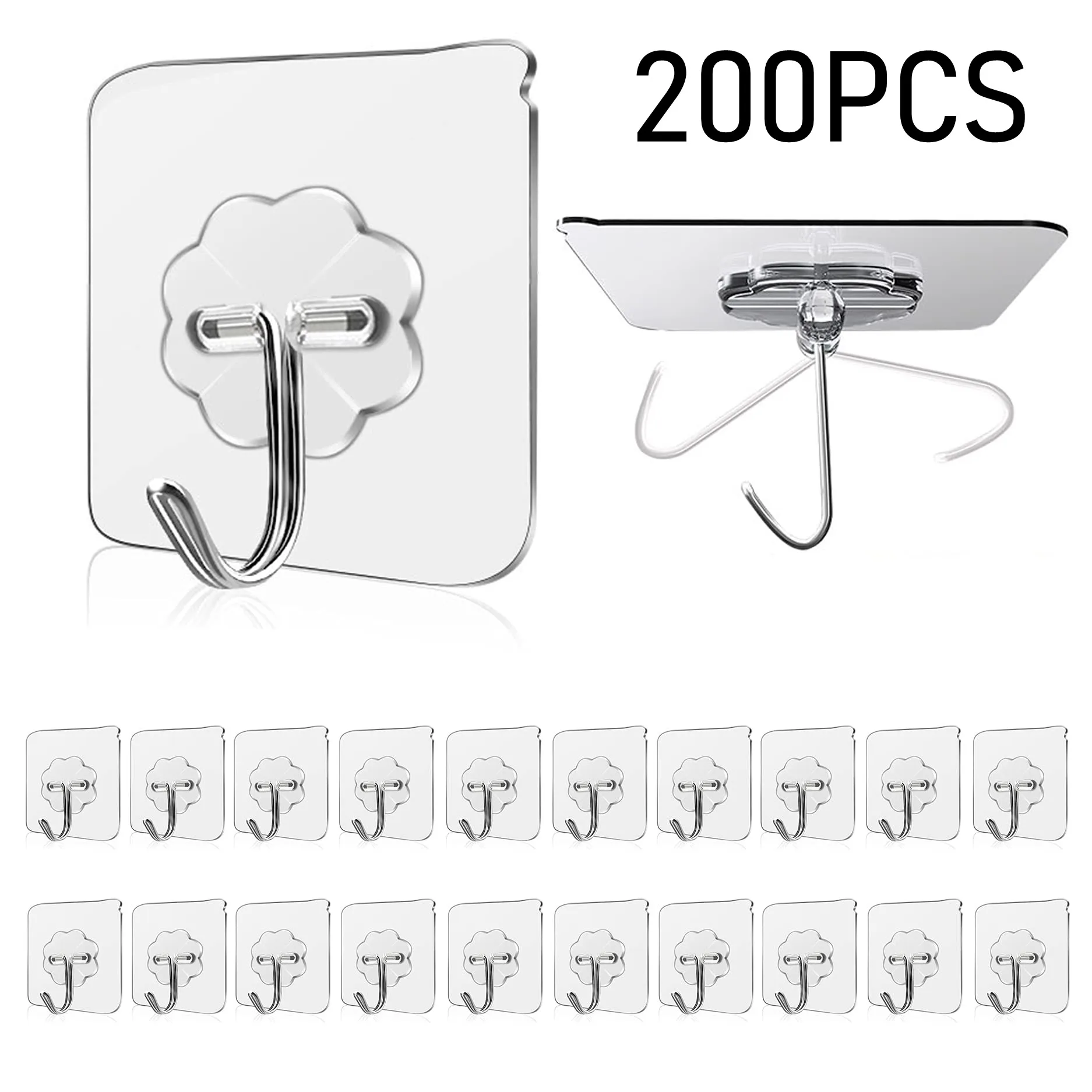 Wasserdichte und ölbeständige Wandhaken, klebrige Haken für Küche, Badezimmer, Duschtür, Außenwandbehang, Tür, selbstklebend