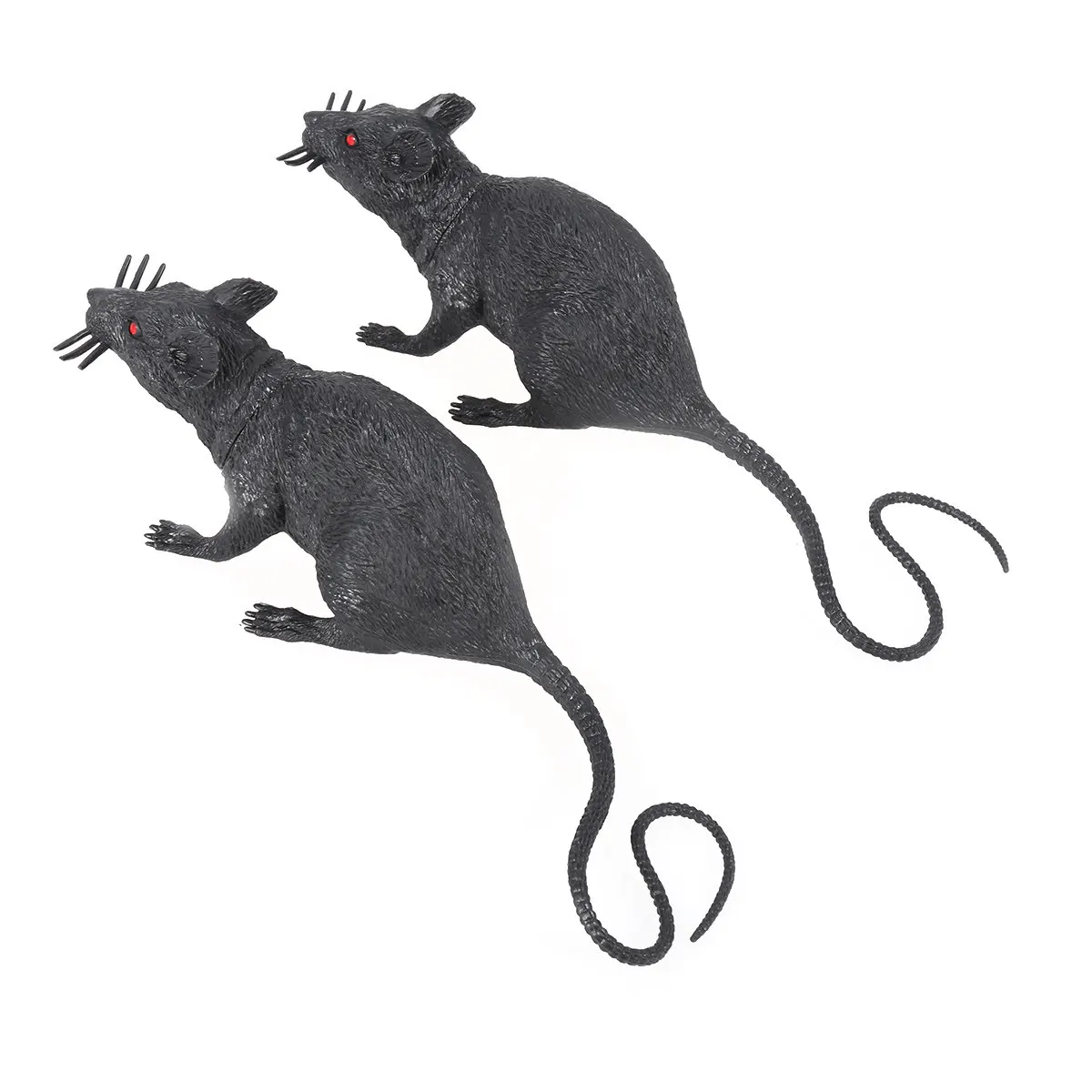

2Pcs Realistic Spook Mice Prank Props Lifelike Plastic Halloween Decoration Simulation Scary Trick Game Party Supplies