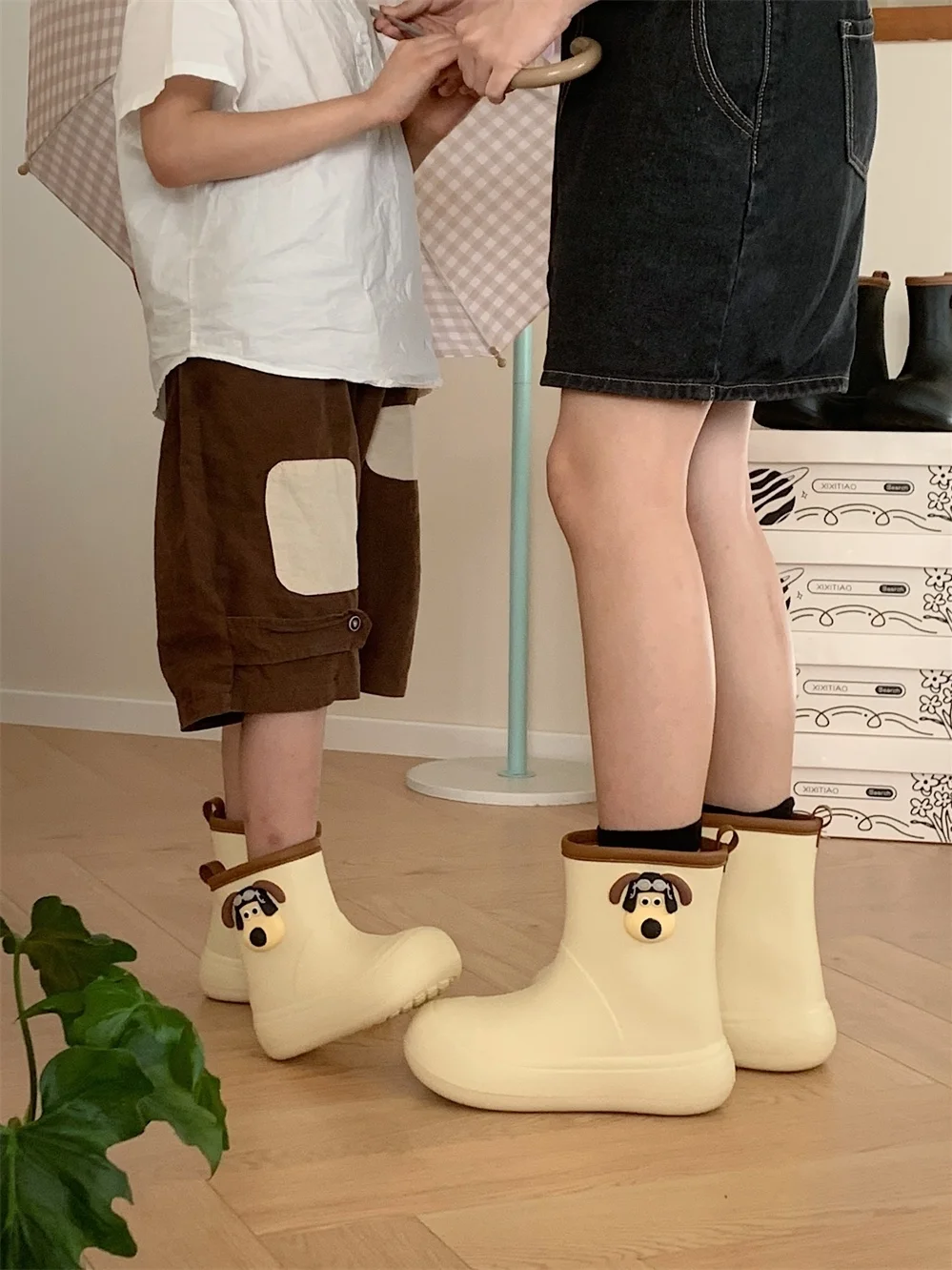 Children\'s Rain Boots Boys And Girls Baby Water Shoes Summer Cartoon Puppies Outdoor Anti Slip Waterproof Parent-child Rain