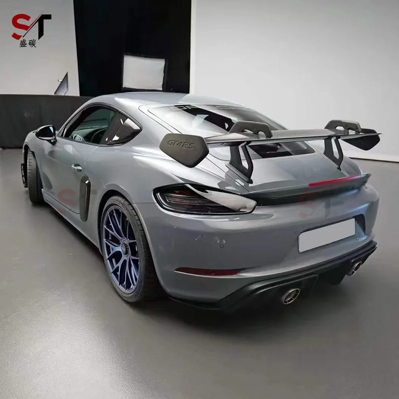 Suitable for Porsche 718 987 981 Carbon Fiber Tail GT4RS Spoiler Fixed Wind Wing Retrofit