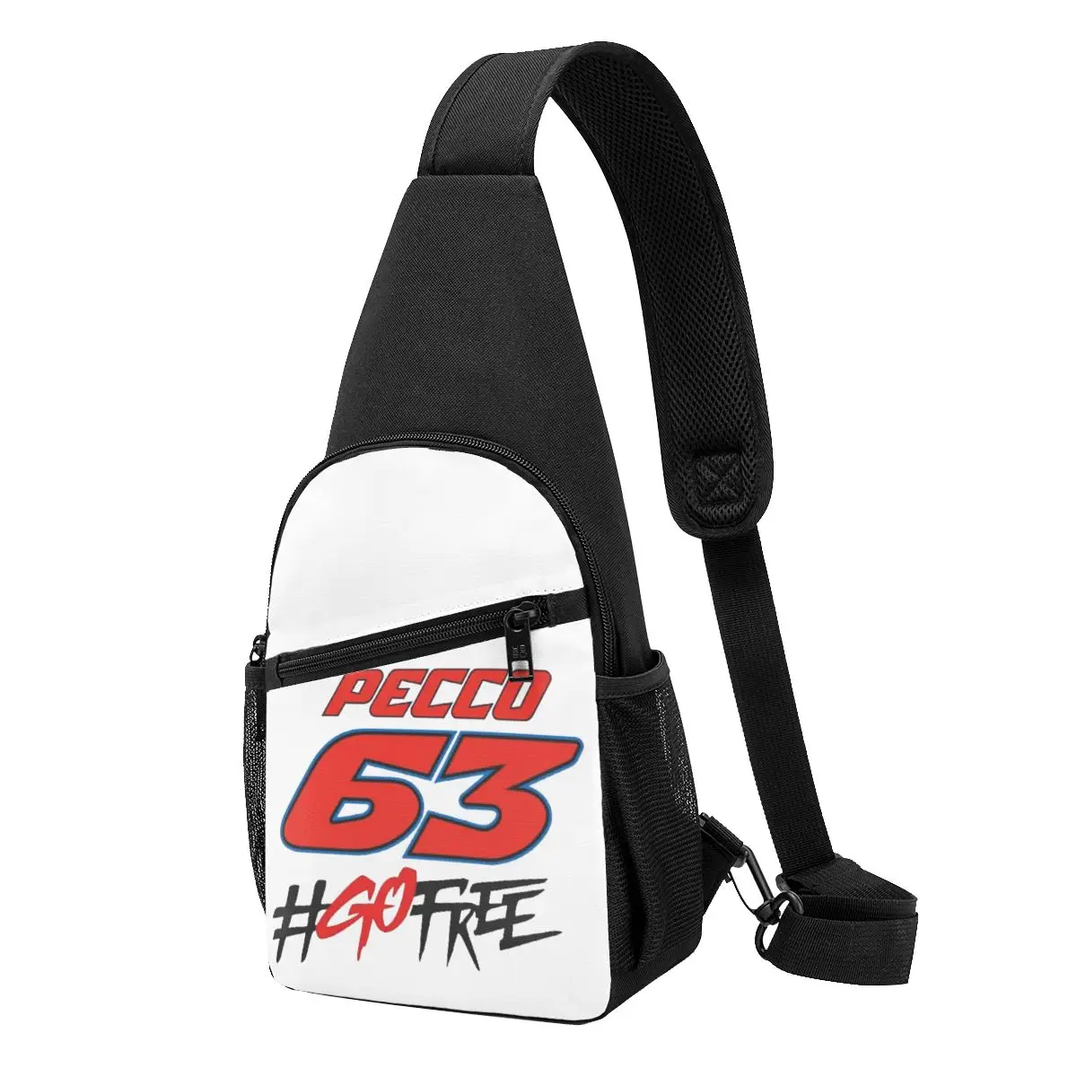 Pecco Bagnaia 63 Go Free Chest Bag Men Sling Crossbody Backpack Chest Bag Travel Hiking Daypack Shoulder Bag
