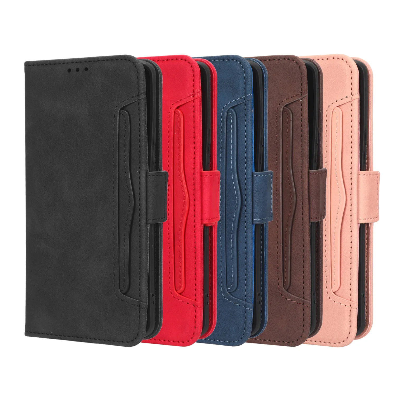 Capa de couro flip para BLU Bold N2 N0050UU, 6.6 ", tipo separado, botão magnético muitos Card Slot Wallet, prevenção de queda Phone Case