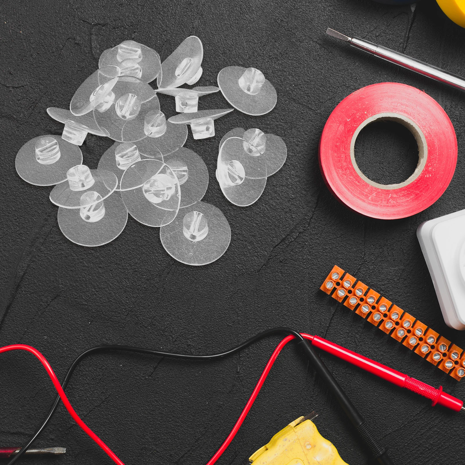 

20Pcs Clear Suction Cup Hooks Heavy Duty Transparent Cable Hangers Desktop Cord Organizer Mini Suction Cups for Shower Caddy