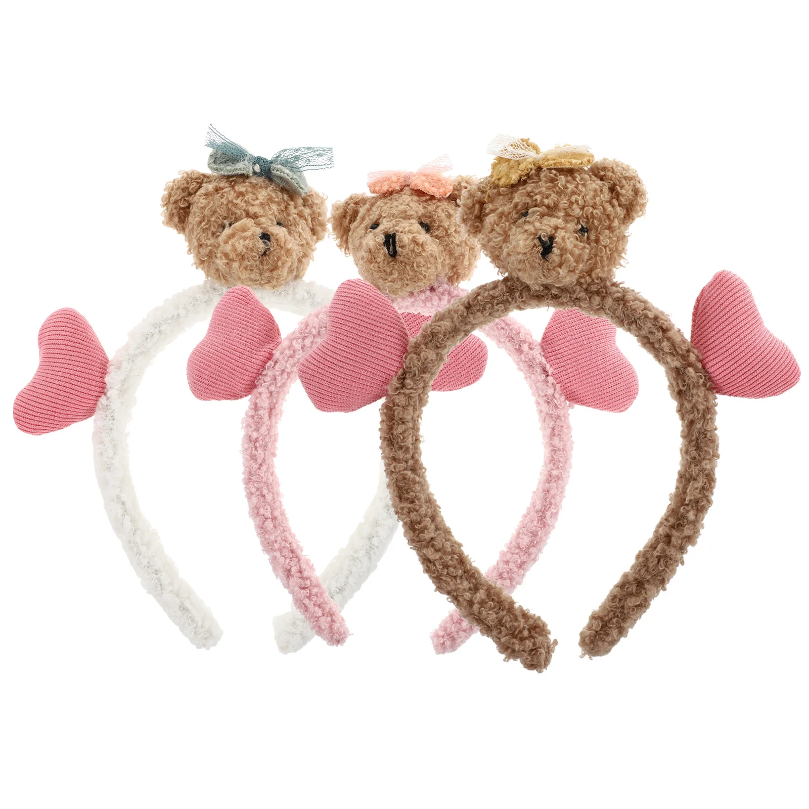 3 Pcs Bear Ears Hair Accessories Decoration Adorable Hoops Christmas Cute Lovely Girls Headdress Resin Festival