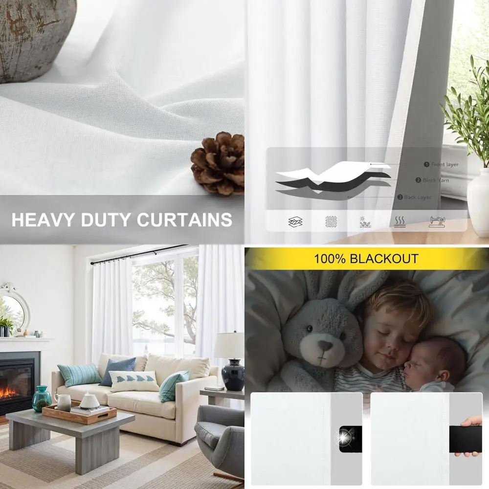 

94 Burgundy Bohemian Blackout Curtains, 2-Panel Set, Linen Textured, Floor-Length for Patio, Dorm, Living Room, and Bedroom