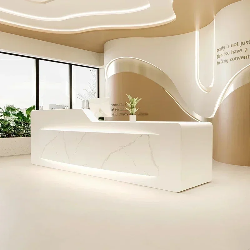 Luxurious Front Reception Counter for Office, Salon, Supermarket, Hairdressing Shop - Elegant Service Desk Furniture