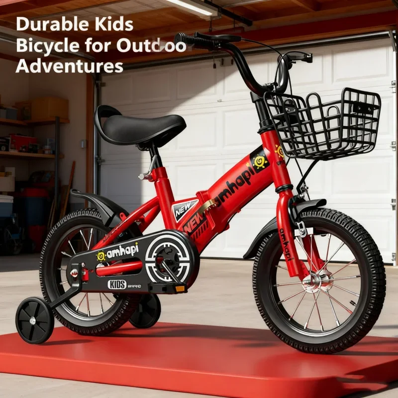 

Big Red Plastic Wheel Children's Folding Bicycle Toy Car Stroller 16 Inch Pedal Bike for 2-8 Year Old Baby - Fun And Portable