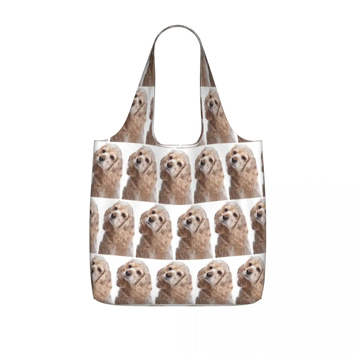 American Cocker Spaniel Dog Animal Shopping Tote Bag Canvas Large Capacity Shoulder Bags Shopper Grocery Handbag for Women