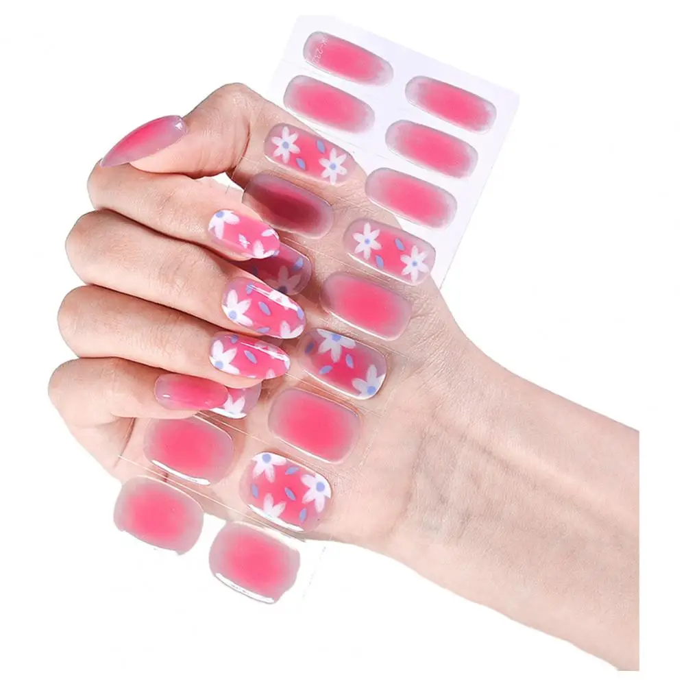 Soft Gel Nail Strip Effortless Nail Styling 24pcs Uv Semi Cured Gel Nail Strips with Easy Application Removal with Nail File Diy