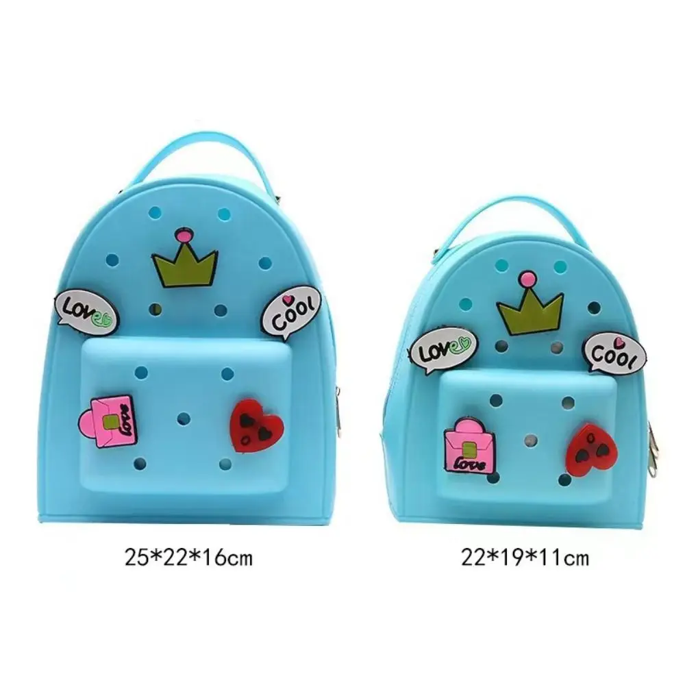 Cartoon Adjustable Straps Silicone Backpack Zippered Waterproof Kids Schoolbags Soft Durable Kindergarten Knapsack Student