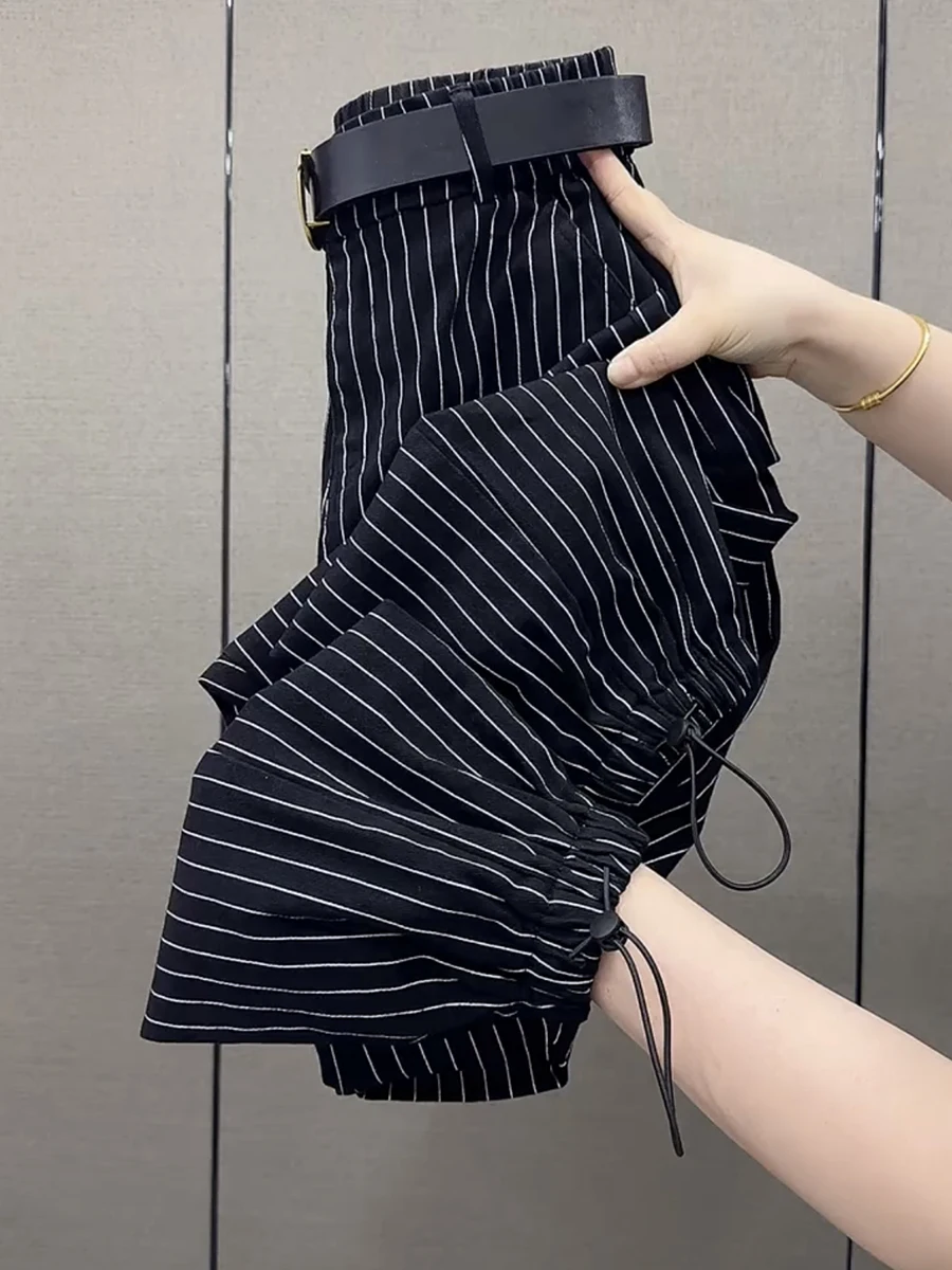 

Waed Denim Cotton Knife Pants Women's Loose Casual Striped Trousers Harlan Sle Korean High Waist Nine Points