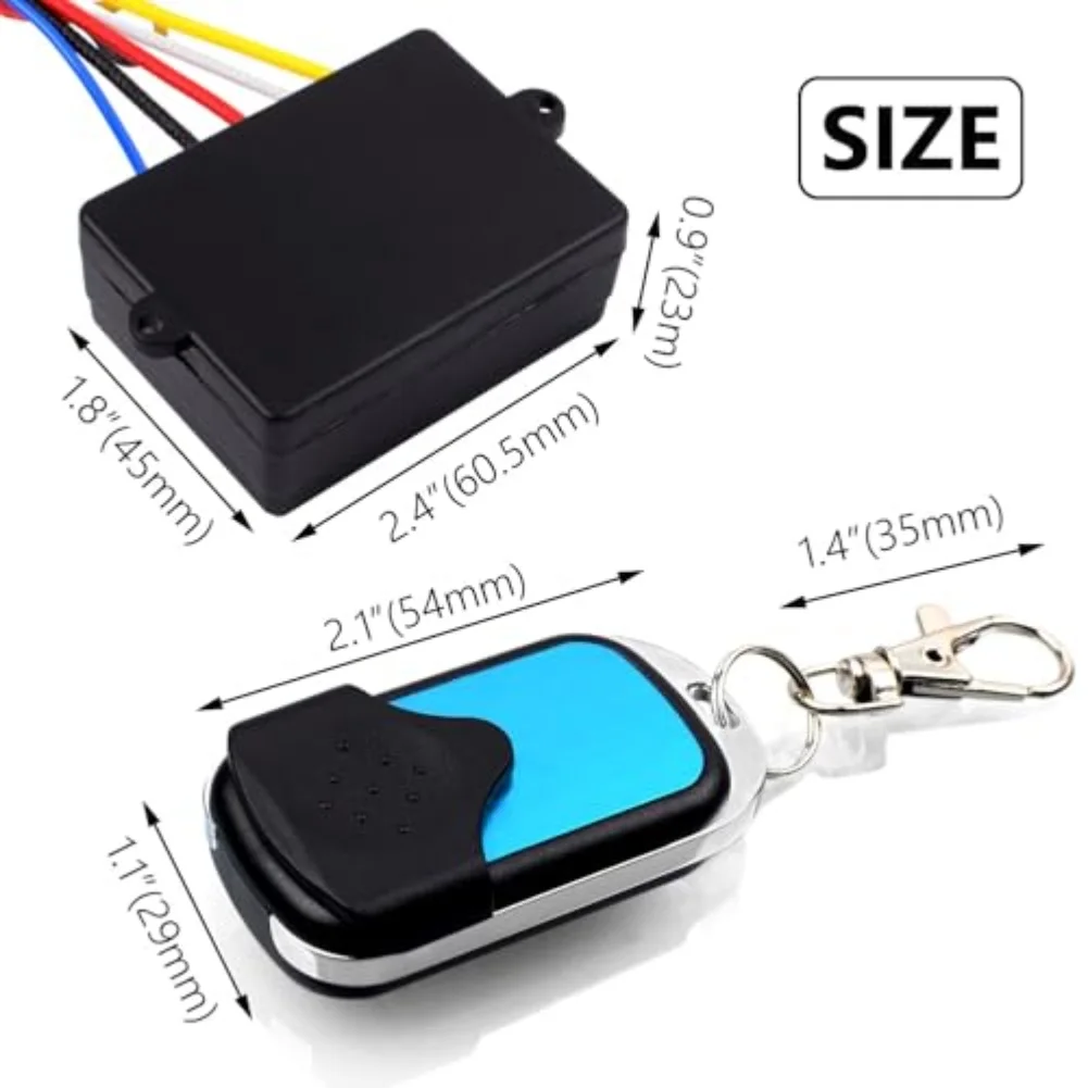 1 Set 12V/24V Wireless Winch Remote Control Kit Handheld Winch Controller Waterproof Winch Control Remote For SUV