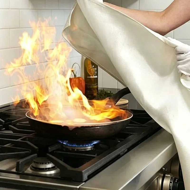 

Fiberglass Flame Retardant Suppression Blanket 1pcs Fire Blanket Emergency Fire Blanket for Home Kitchen Safety Survival Cover