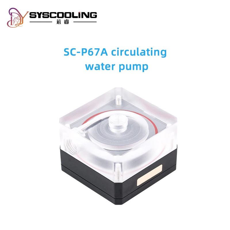 Pompa Syscooling P67A DC 12V mini pompa do chłodzenia wodą PC obsługa PWM gwint G1/4 akrylowa górna część