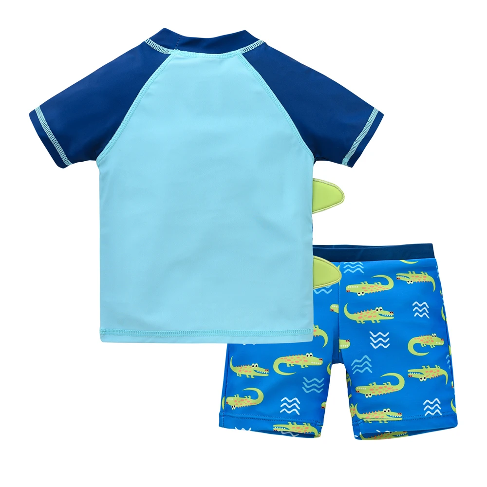 2024 Children Boy Swimsuit Cool Shark Print Short Sleeve Summer Swimwear 2 Pcs/lot 1-7 Years Kids Clothing