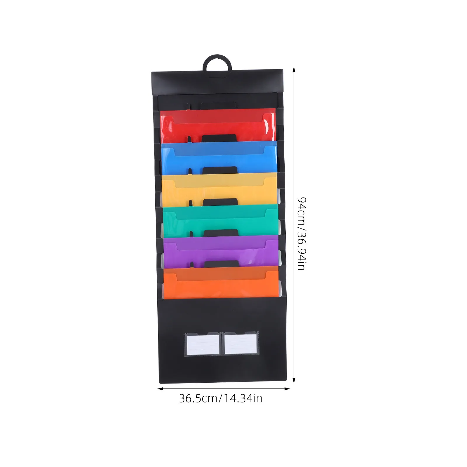 Portable Rainbow Accordion Pocket File Organizer Wall Hanging 6 Compartment Document Holder for Home Office Paper Mail Receipt
