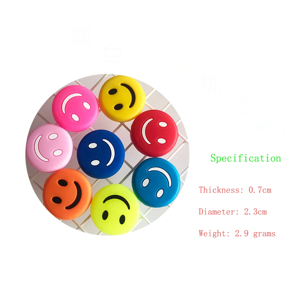 Embedded Silicone Tennis Racket Shock Absorber, Rosto Sorridente, Amortecedor de Tênis, Acessórios Esportivos, 1Pc
