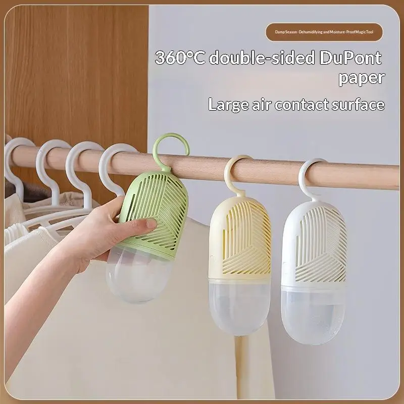~Hanging Closet Dehumidifier 360 Degree Air Vent  Paper High Absorption For Wardrobe Bathroom Small Spaces