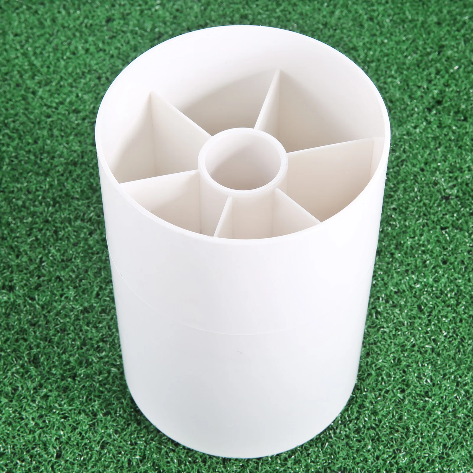 1 Pc Golf Hole Cup 10.6cm x 15cm Plastic White Golf Putting Green Hole-Cup Cover Ring Golf Practice Putting Trainer Accessories