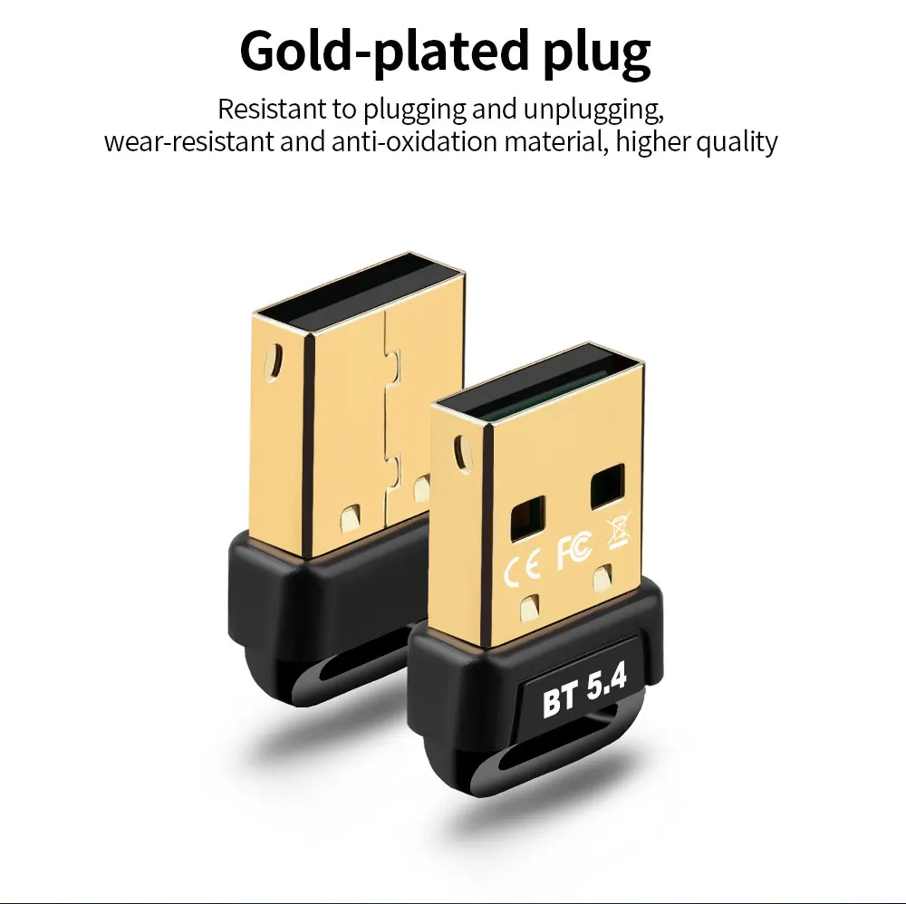 USB Bluetooth 5.4 Adapter Bluetooth 5.3 for PC Dongle Adaptador Wireless Mouse Keyborad Music Audio Receiver USB Transmitter