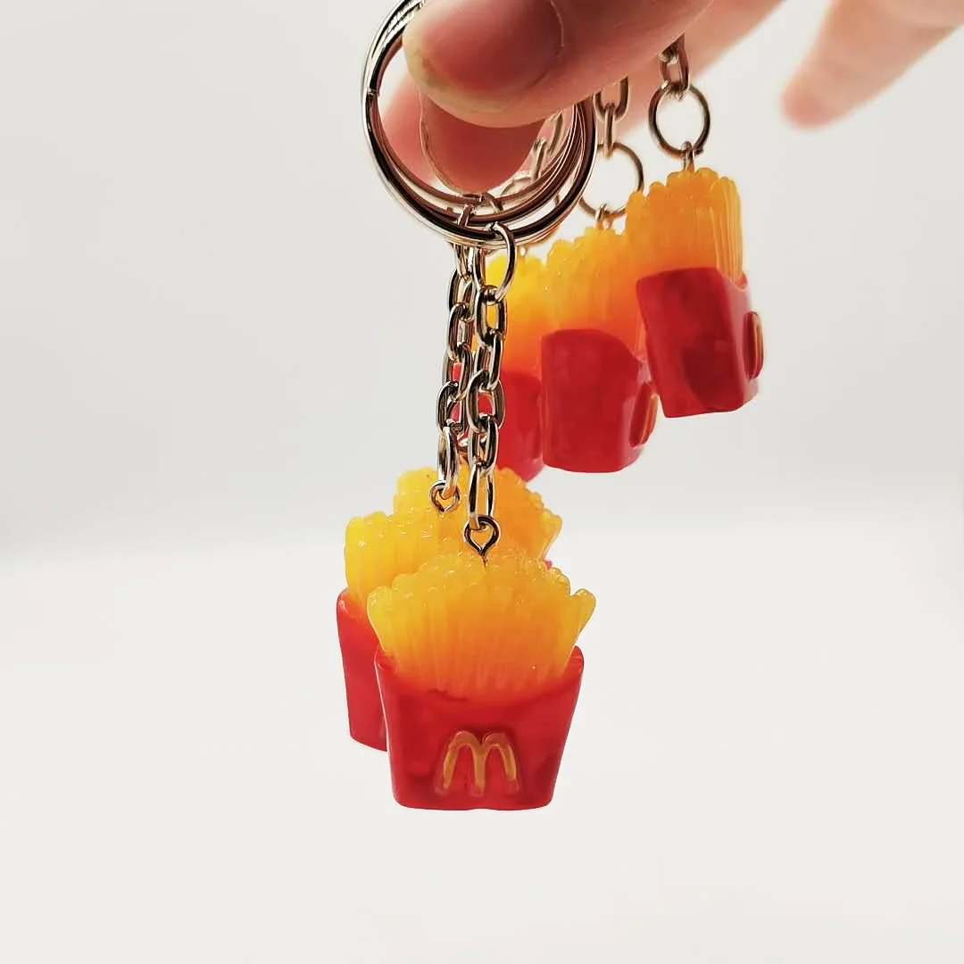 1PCS Creative small french fries keychain bag pendant simulation food promotion gift event giveaway pendant