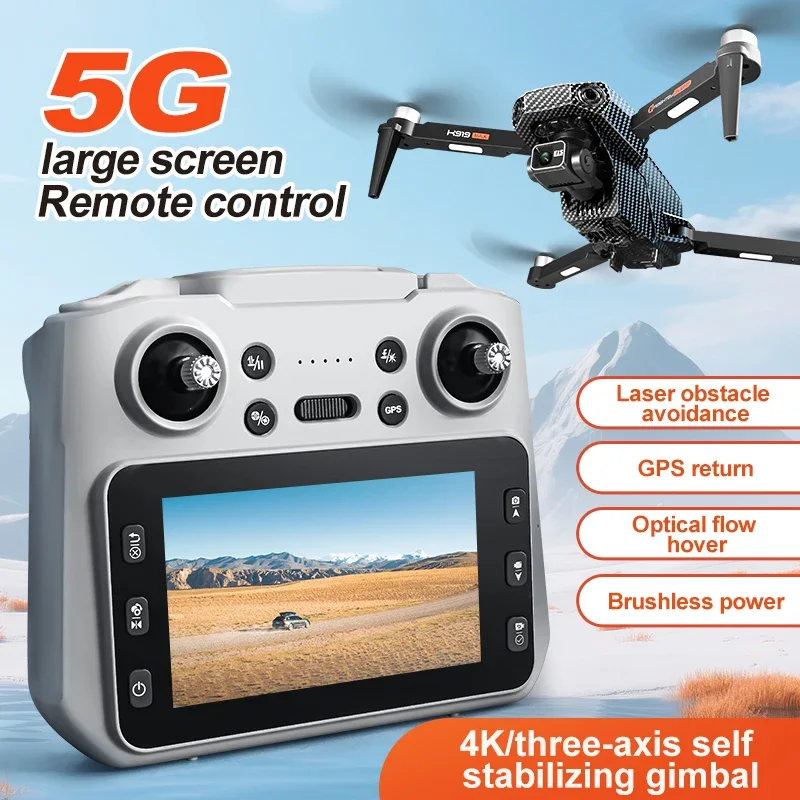 K919 Max Drone 4K Professional HD Camera 3-Axis Gimbal With Touch Screen Laser/infrared Obstacle Avoidance Brushless Drones Toy