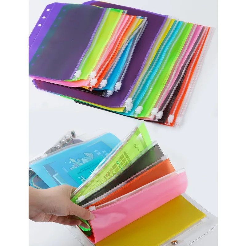 10PCS Single Pocket Plastic Divider Set - A5/A6 Size, Fits For Standard 3-Ring Binders - Great for Organizing Documents & Files