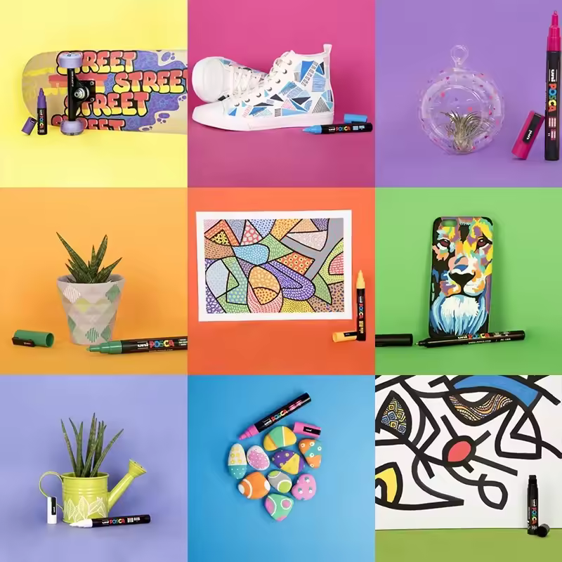 Uni Posca Full Marker PC-1M 3M 5M Multi-Colours Acrylic Permanente Rotulador Poster Graffiti Painting Pen For Fabric Rock Metal - Image 6
