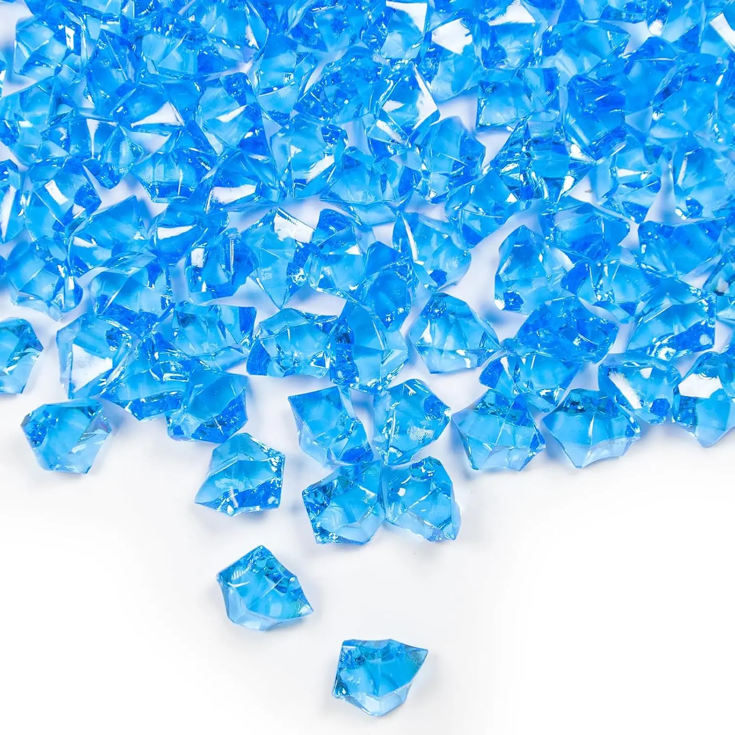 100PCS 11x14mm Acrylic Ice Rocks Crystals Stones Rhinestones Ice Cubes Transparent Diamond for Home Decor DIY Crafts Vase Party