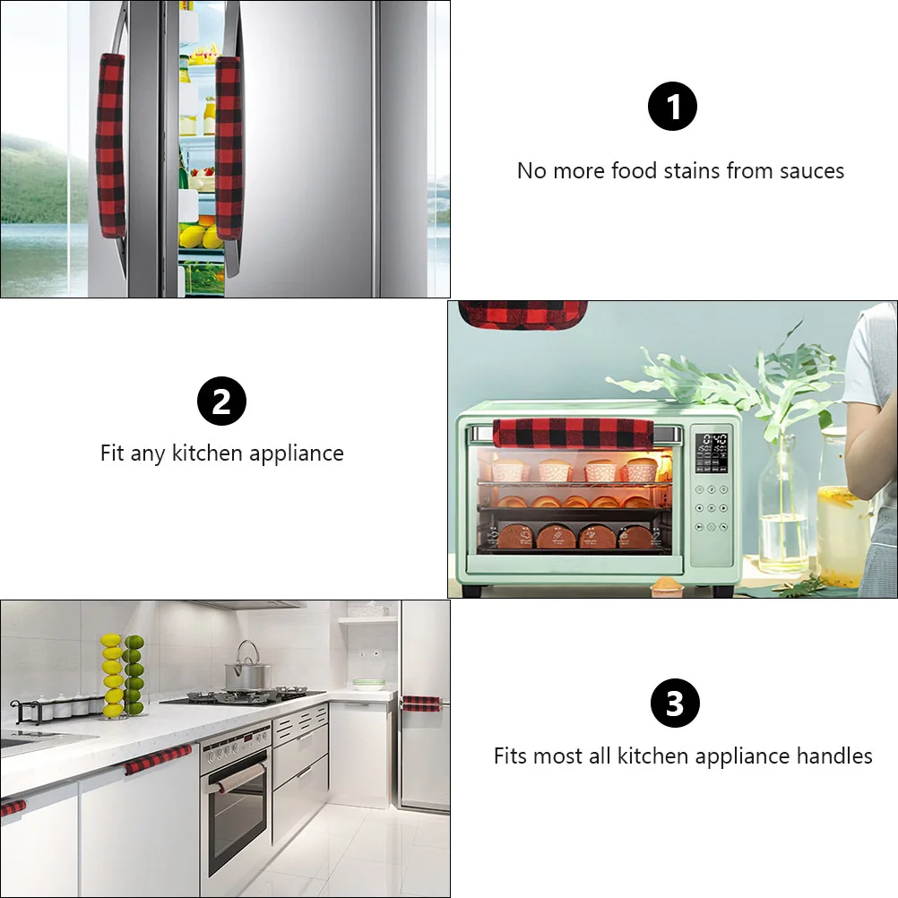 

3Pcs Refrigerator Handle Covers Christmas Cloth Wrap Protector Kitchen Door Handle Wrap Cloth Protector Christmas Decor