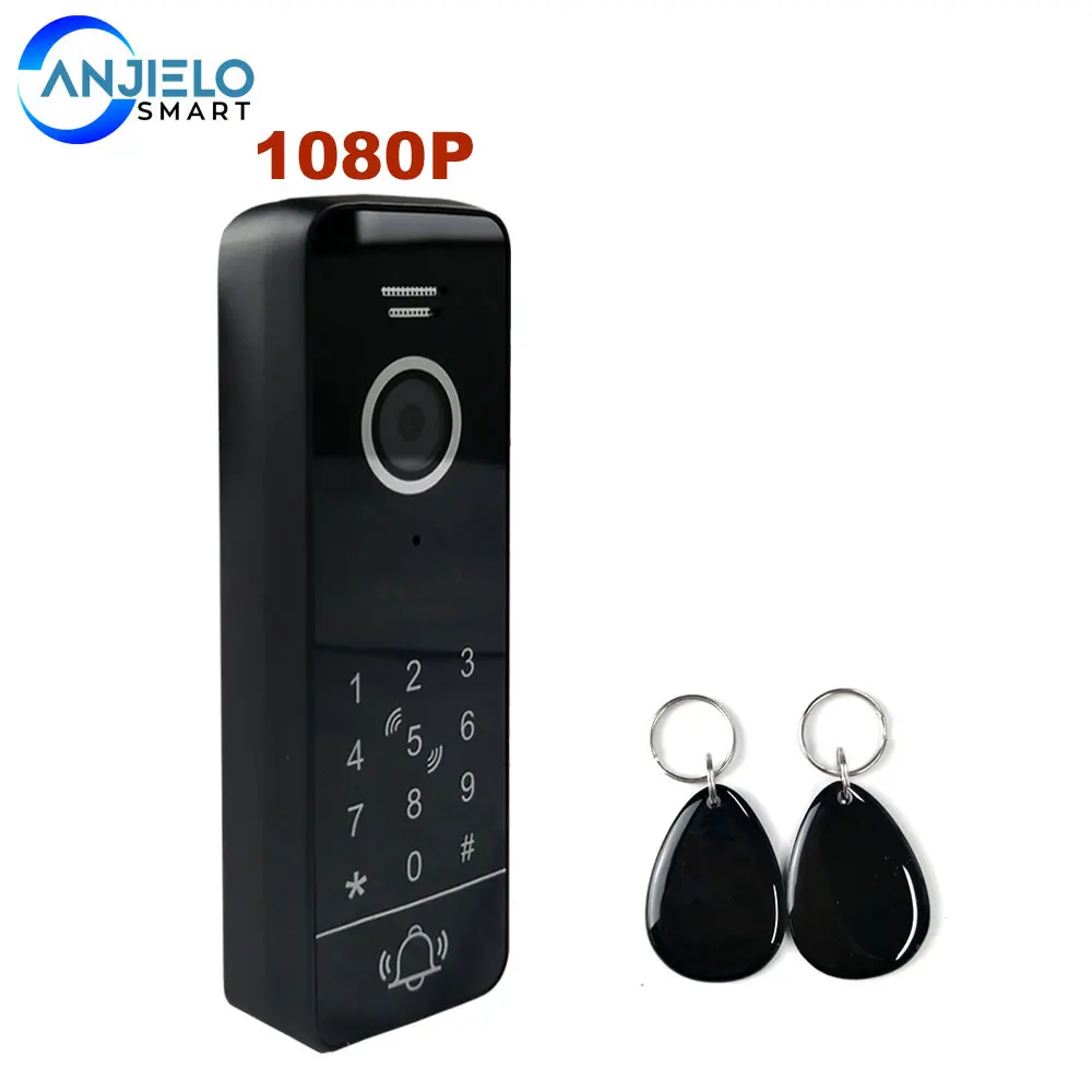 1080P Wired Full Touch Screen Video Door Phone Doorbell Outdoor Unit Support Password Unlock Work with Wifi Monitor