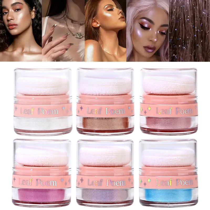 الجنية الغبار تسليط الضوء على مسحوق الربت بريق متوهجة ضباب مسحوق-كامل الجسم الكنتوري والترقوة بيرليسسينت الربت مسحوق ماكياج #4