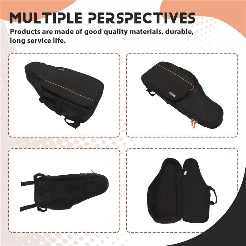 

AED4-Saxophone Gig Bag Oxford Cloth Alto Sax Thickened Backpack With Double Shoulder And Extra Storage Space Loaded Music