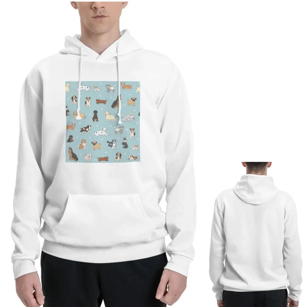 Puppy Dog Hoodies Men's Women Casual Pullover Sweatshirts Hip Hop Long Sleeve Streetwear Autumn Winter