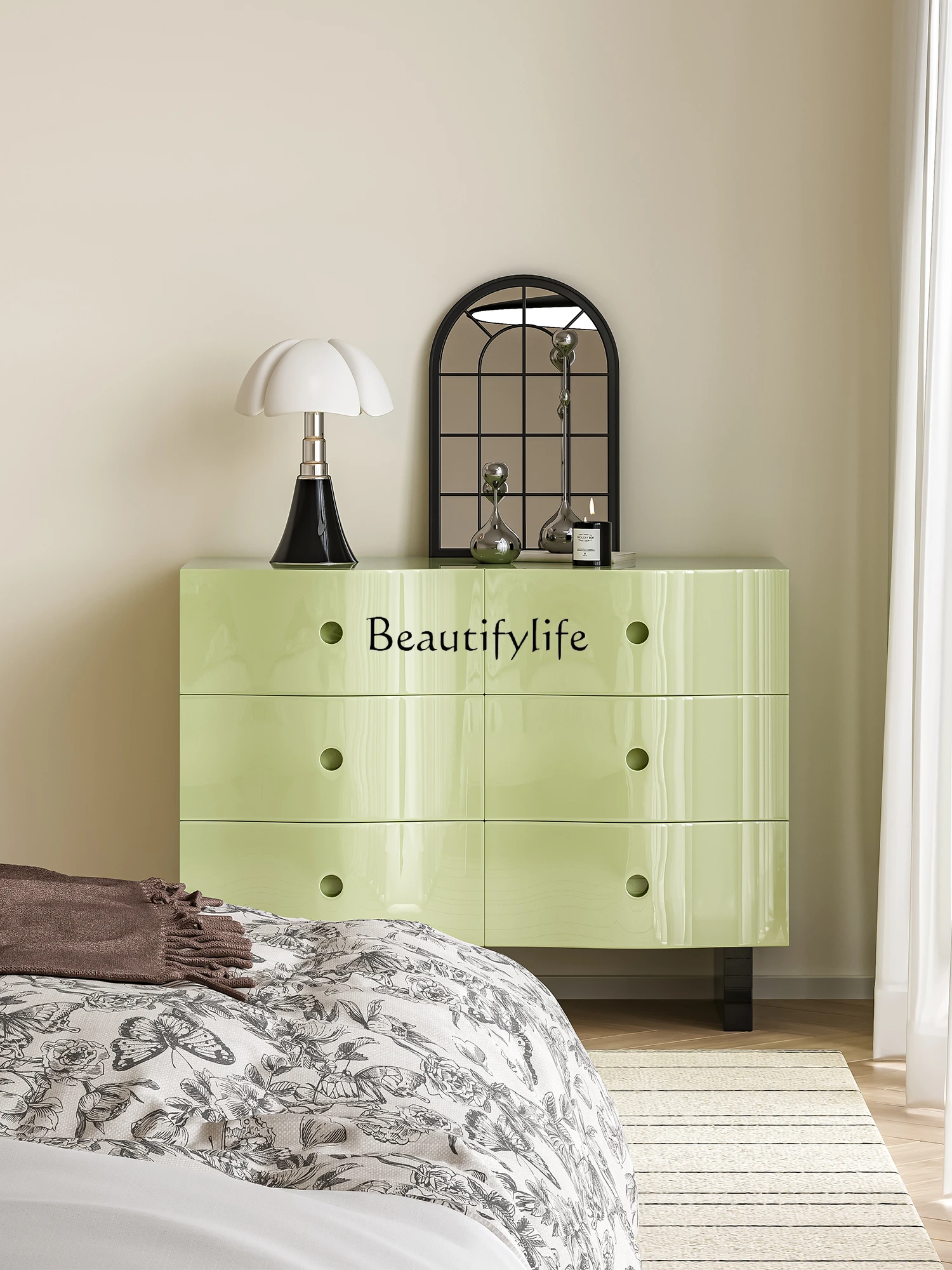 Matcha Chest of Six Drawers Bedroom Storage Living Room Entrance Storage Curio Cabinet