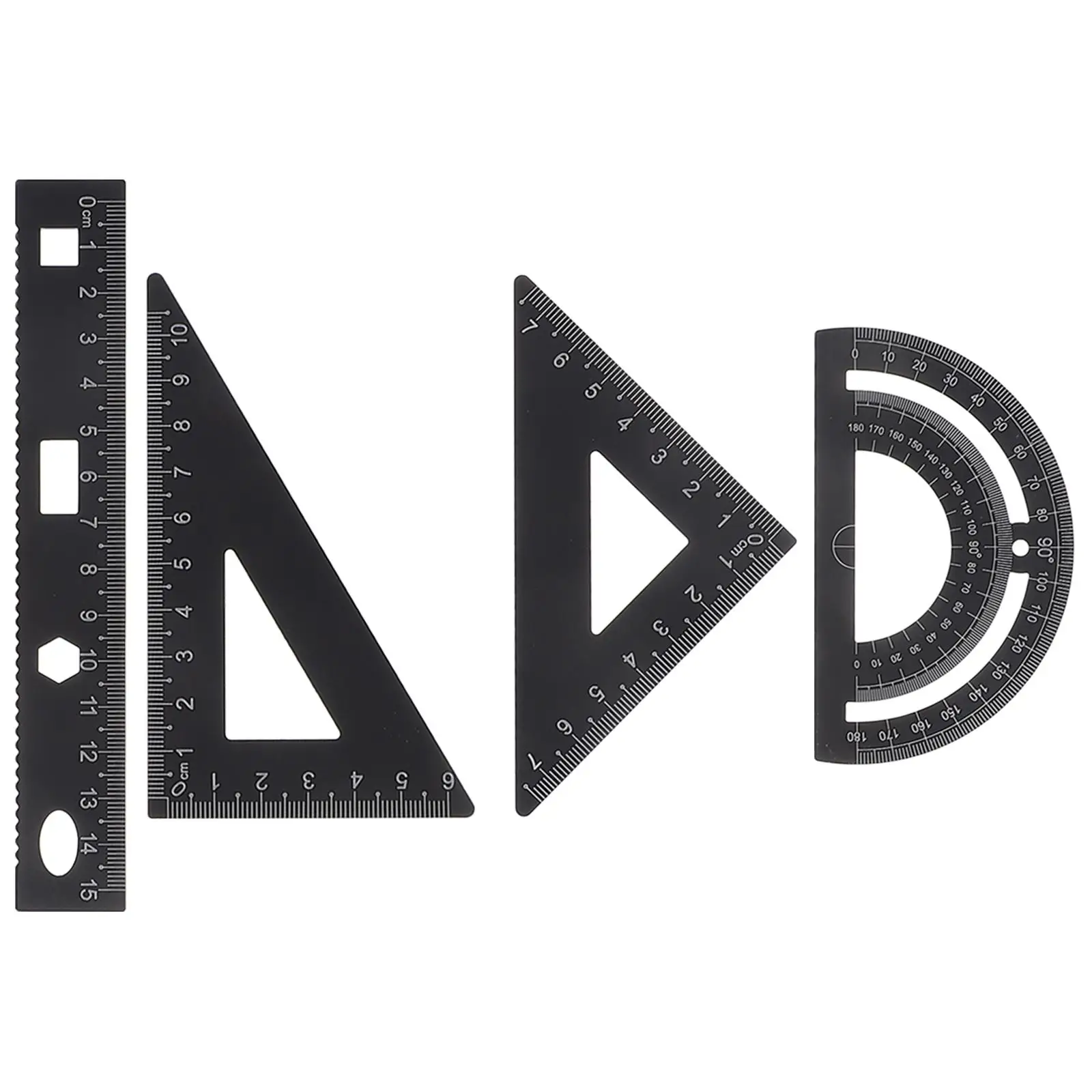 Metal Ruler Set Tool Kit Drawing Rulers for Students Artists Engineers Long Lasting Small Size Ruler