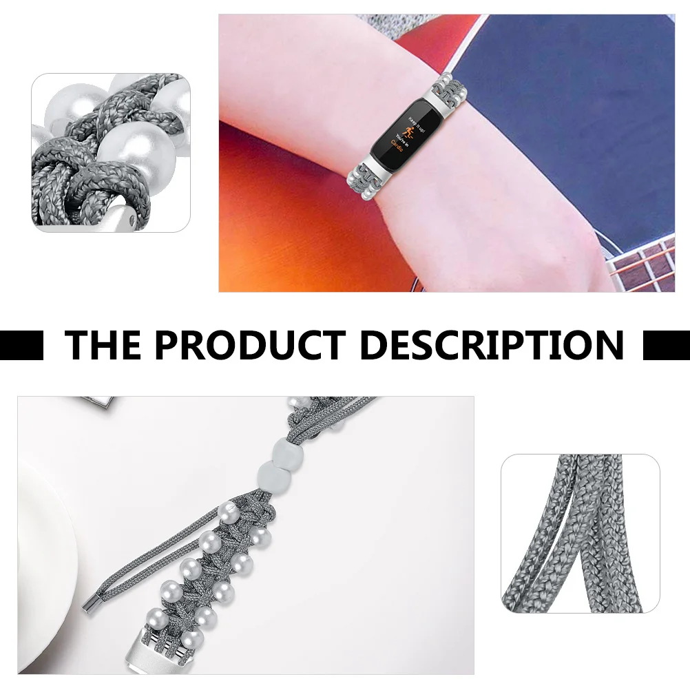 

Pearl Paracord Replacement For Universal Knitting Strap Bracelet Universal Watch Strap Smart Watch Accessory